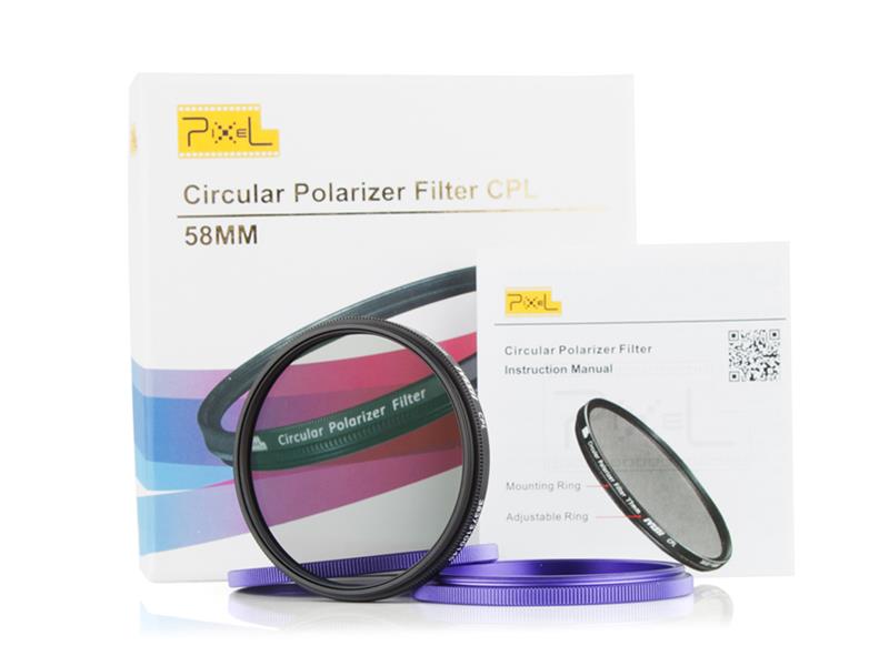 Pixel CPL Filter 58mm, strong protection and improve quality.