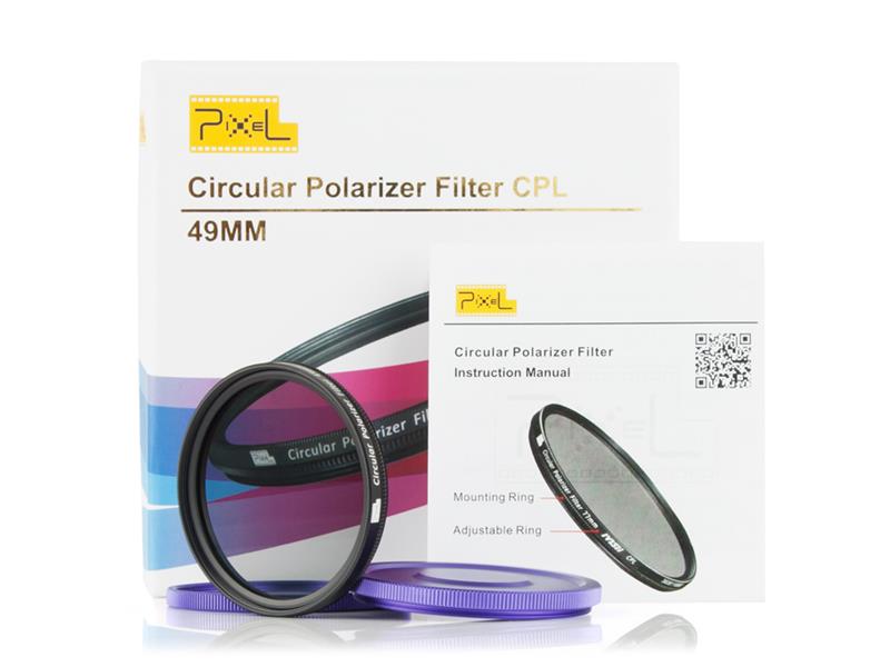Pixel CPL Filter 49mm, strong protection and improve quality.