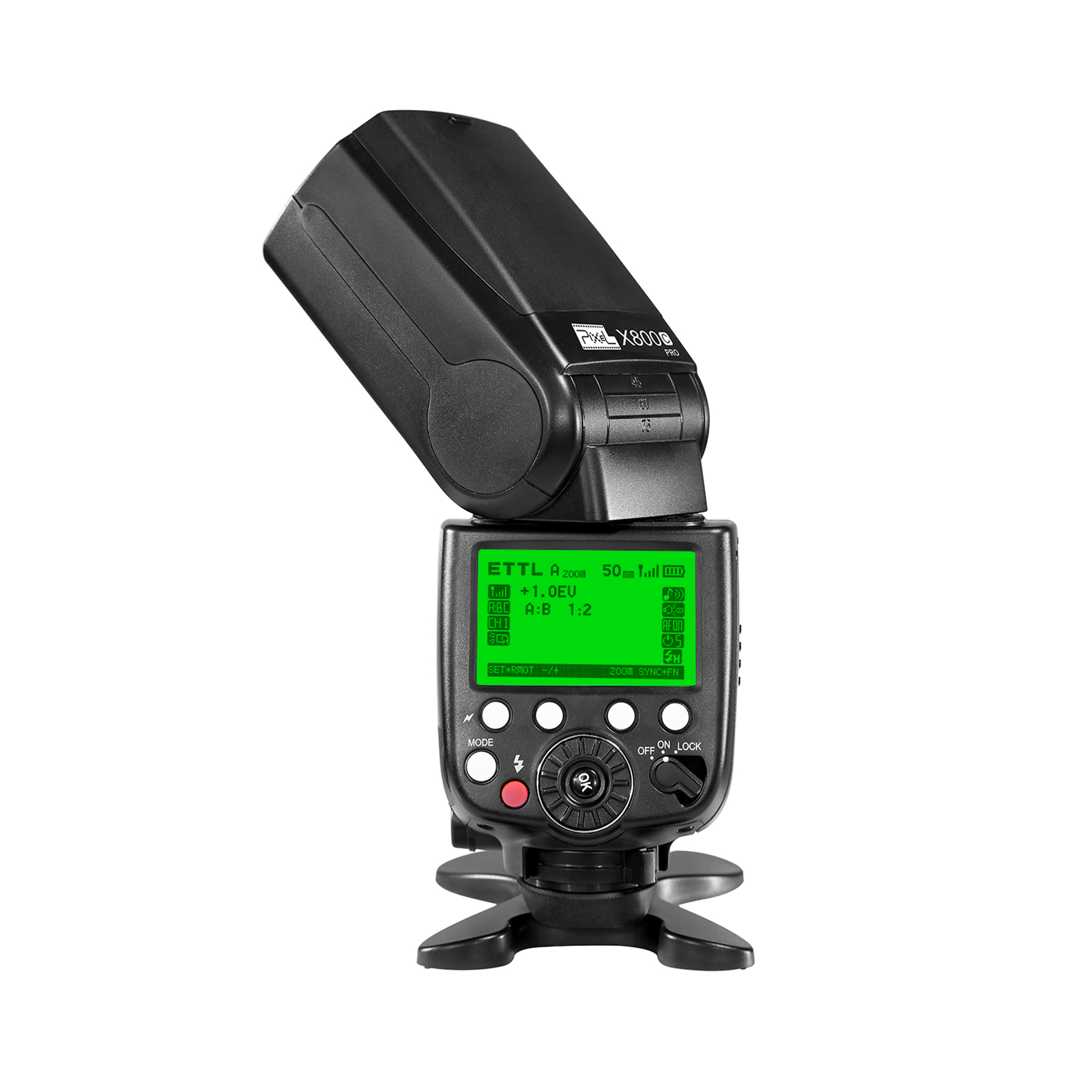 Pixel X800C Standard Speedlite for Canon, high speed synchronization and powerful performance.