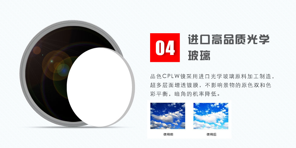 进口高品质光学玻璃，让画质更清晰