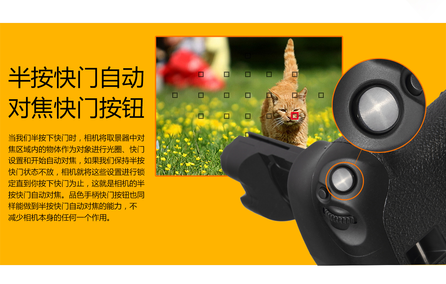 半按快门自动对焦快门按钮