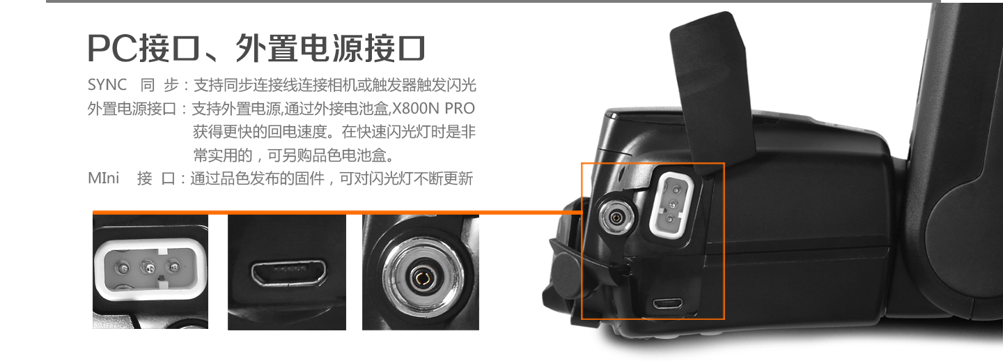 PC接口、外置电源接口