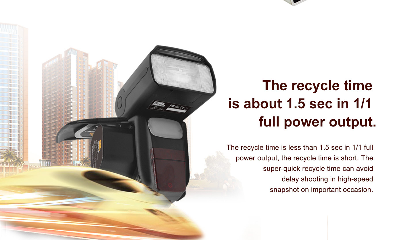 The recycle time is about 1.5 sec in 1/1 full power output