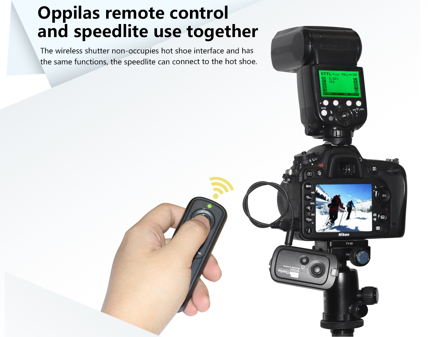 Oppilas remote control and speedlite use together