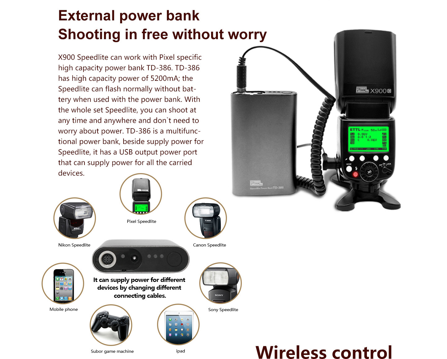 External power bank Shooting in free without worry