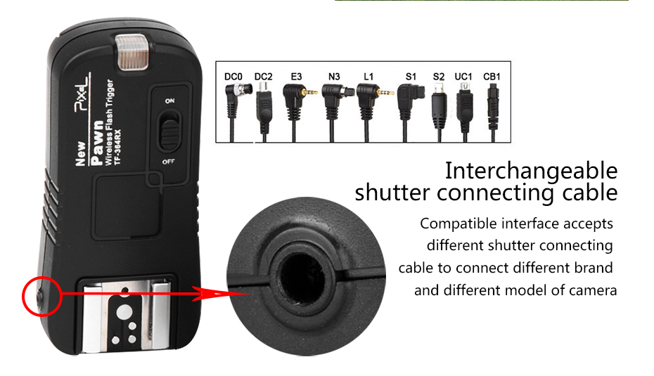 lnterchangeable shutter connecting cable