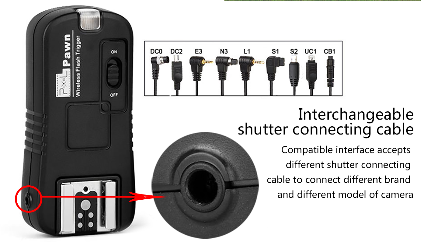 Interchaneable shutter connecting cable