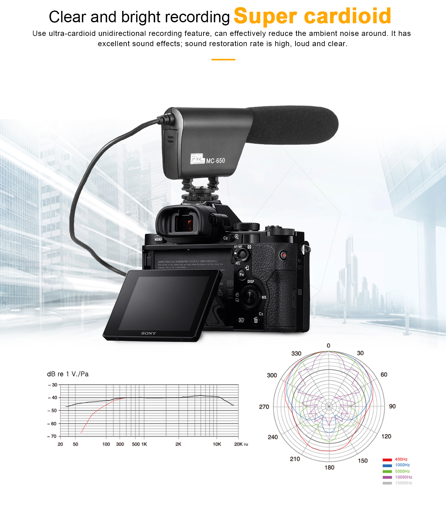 Clear and bright recording Super cardioid