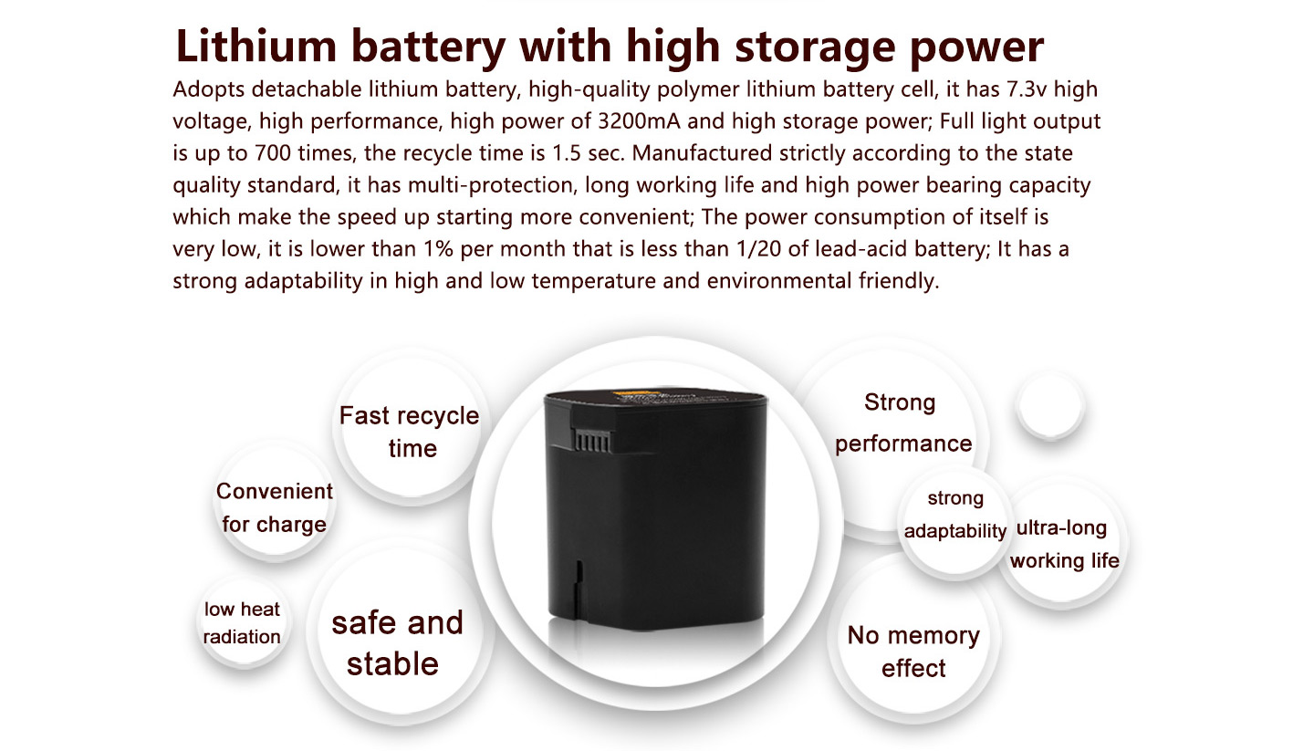 Lithium battery with high storage power