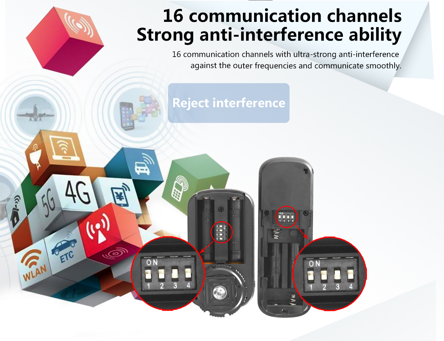 16 communication channels Strong anti-interference ability