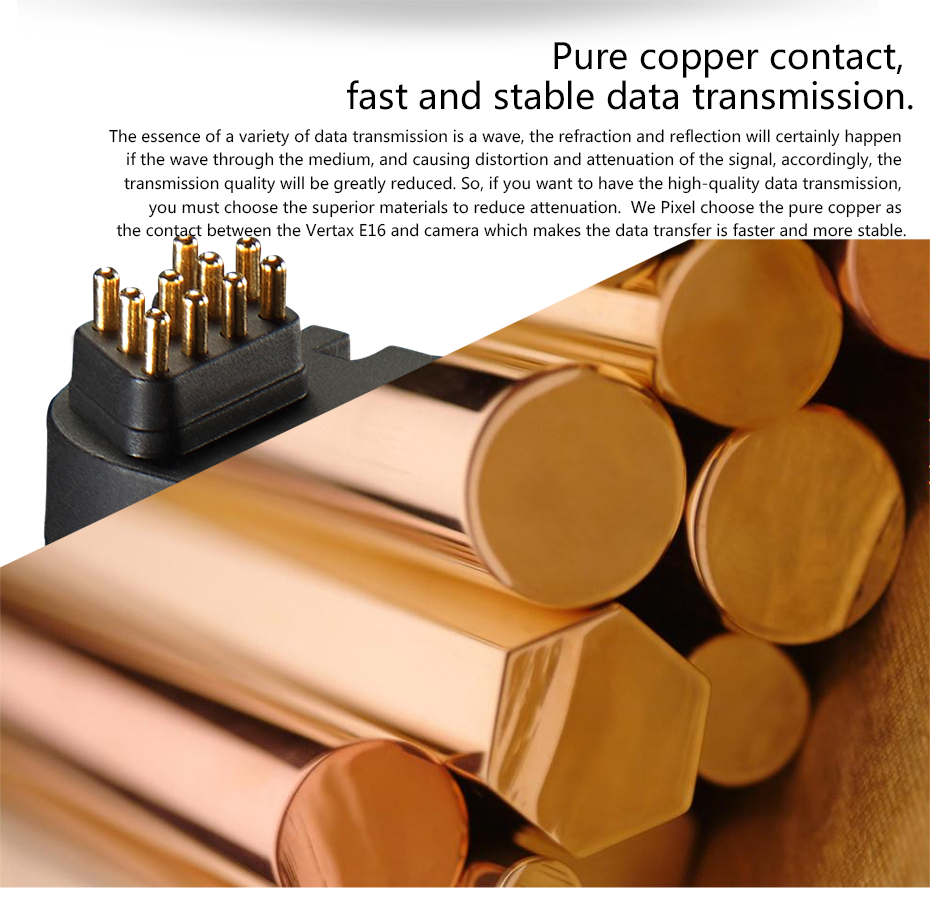 Pure copper contact, fast and stable data transmission