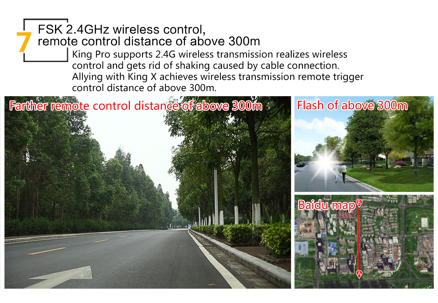 FSK 2.4GHz wireless control, remote control distance of above 300m