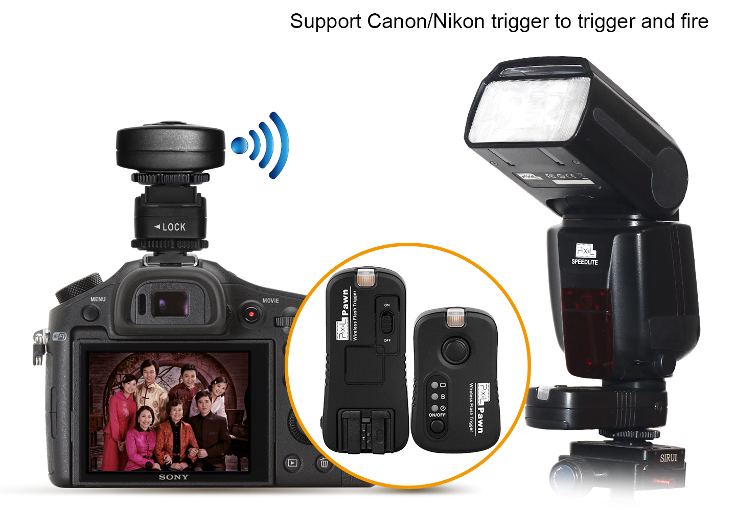 Support Canon/Nikon trigger and fire