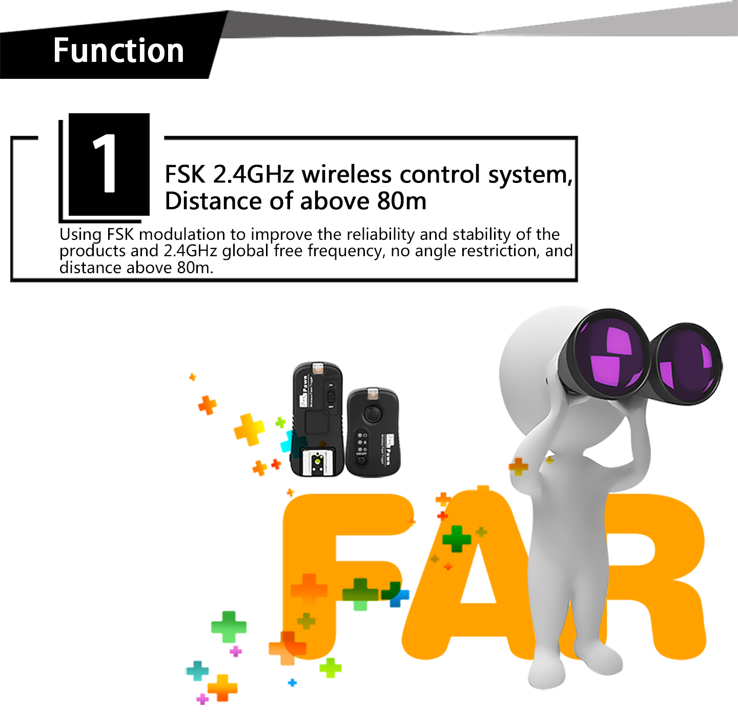 FSK 2.4Ghz wireless control system, Distance of above 80m