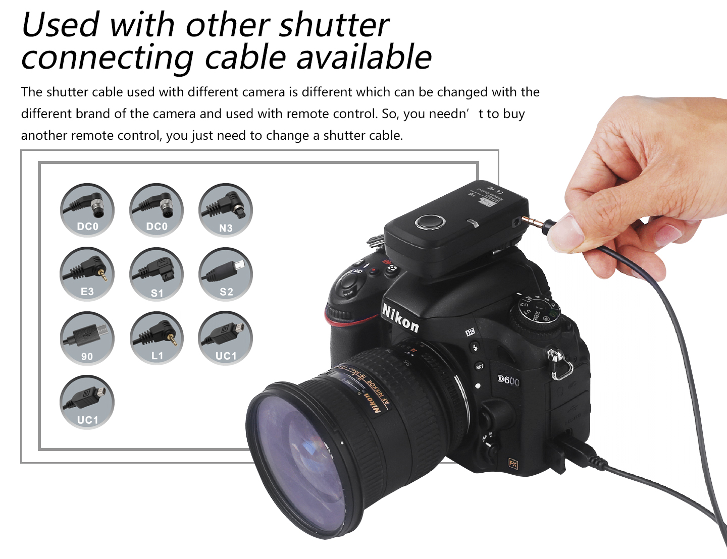 Used with other shutter connecting cable available