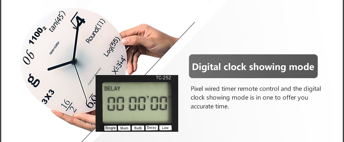 Digital clock showing mode