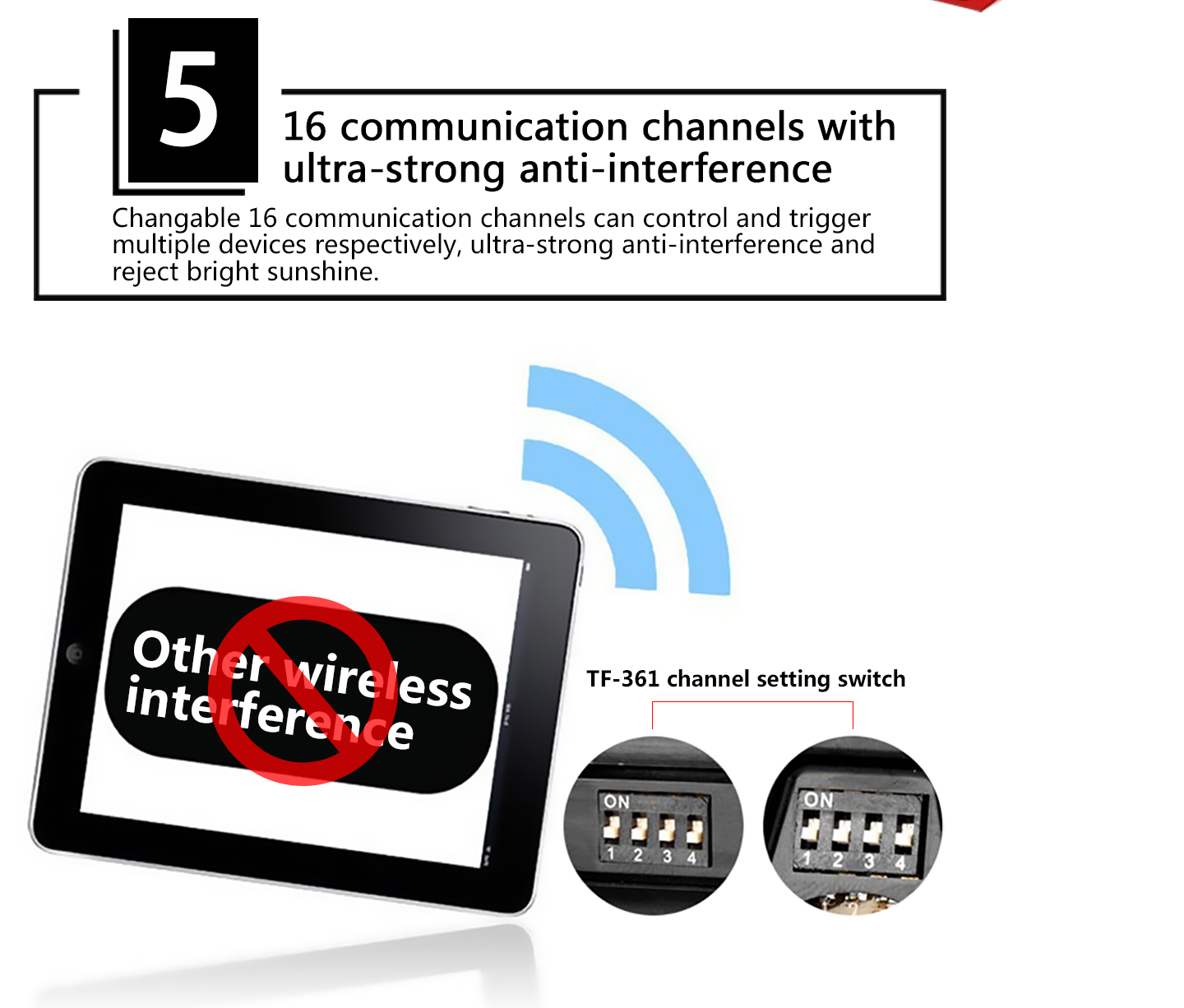 16 communication channels with ultra-strong anti-interference